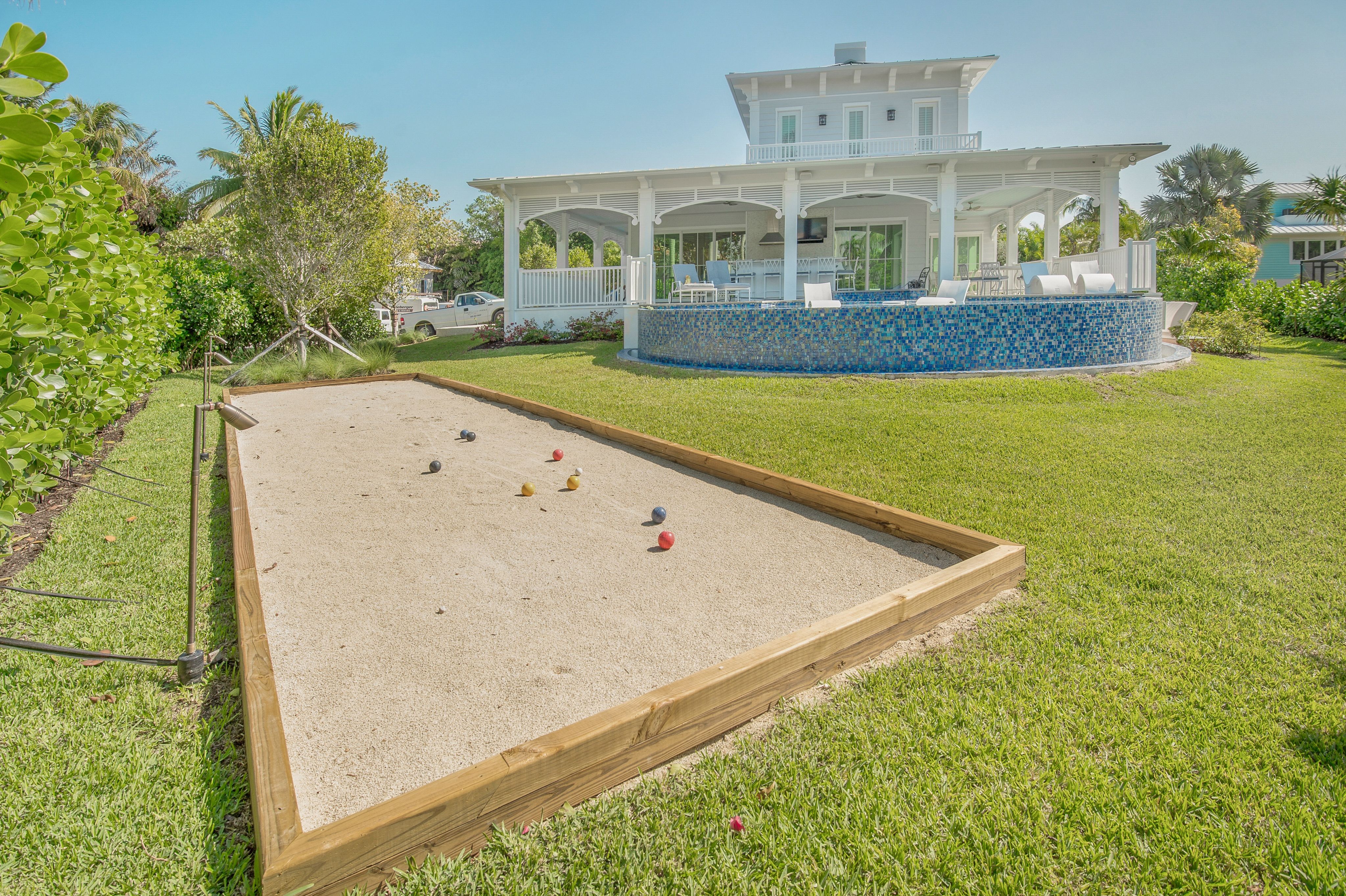 Backyard With Bocce Court